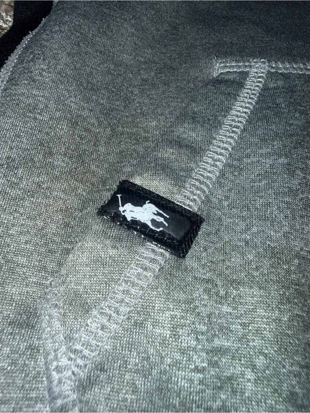 🟩Ralph Lauren Polo Sport Gray Pullover Hoodie with Black Trim